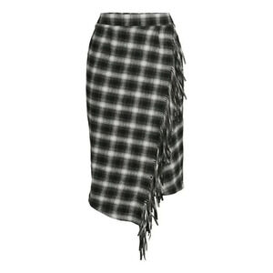 Time and Tru Faux Wrap Skirt black and white